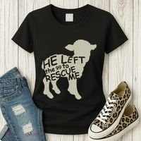 He Left The 99 To Rescue Me Religious Christian Women's T-Shirt thumb 3