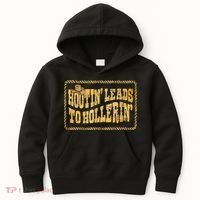 Hootin Leads To Hollerin Cowboy Groovy Kids Hoodie thumb 0