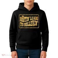 Hootin Leads To Hollerin Cowboy Groovy Kids Hoodie thumb 4