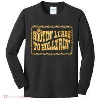 Hootin Leads To Hollerin Cowboy Groovy Kids Long Sleeve Shirt thumb 0