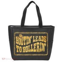 Hootin Leads To Hollerin Cowboy Groovy Tote Bag thumb 0