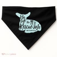 He Left The 99 To Rescue Me Green Chevron Christian USA-Made Doggie Bandana thumb 0