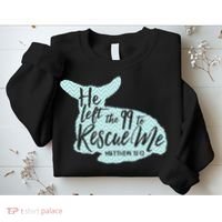 He Left The 99 To Rescue Me Green Chevron Christian Sweatshirt thumb 2