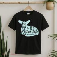 He Left The 99 To Rescue Me Green Chevron Christian T-Shirt thumb 2