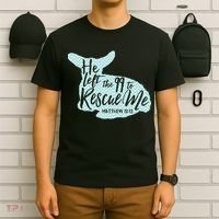 He Left The 99 To Rescue Me Green Chevron Christian T-Shirt thumb 6