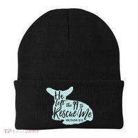 He Left The 99 To Rescue Me Green Chevron Christian Beanie thumb 0