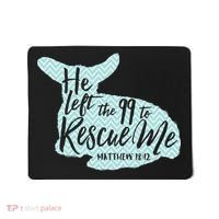 He Left The 99 To Rescue Me Green Chevron Christian Mousepad thumb 0