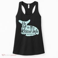 He Left The 99 To Rescue Me Green Chevron Christian Women's Tank Top thumb 0