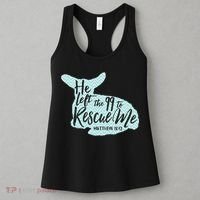 He Left The 99 To Rescue Me Green Chevron Christian Women's Tank Top thumb 3