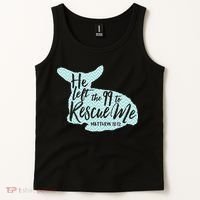 He Left The 99 To Rescue Me Green Chevron Christian Tank Top thumb 2