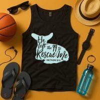 He Left The 99 To Rescue Me Green Chevron Christian Tank Top thumb 4