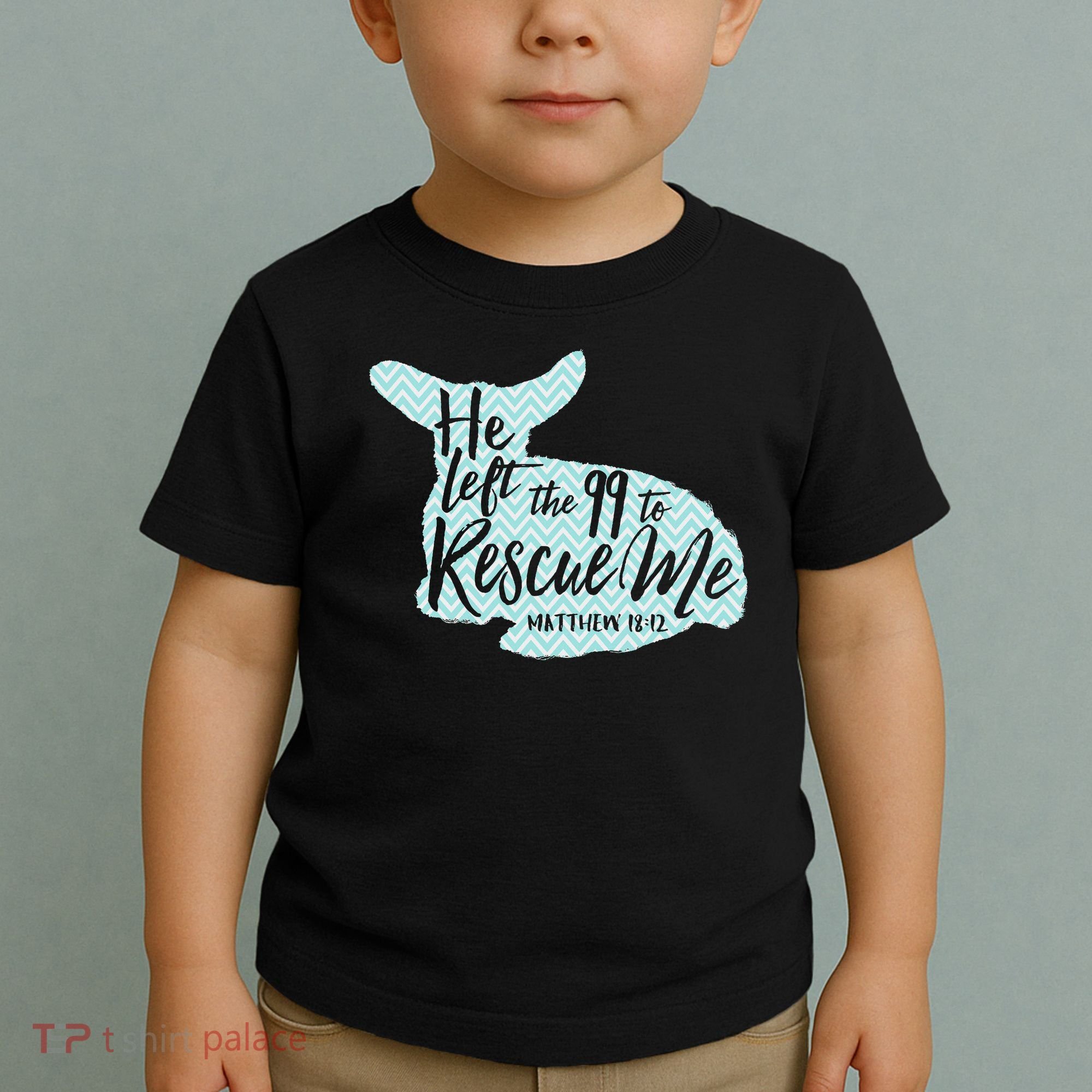 He Left The 99 To Rescue Me Green Chevron Christian Toddler T-Shirt