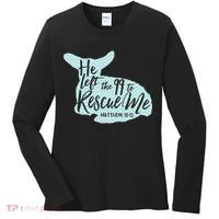 He Left The 99 To Rescue Me Green Chevron Christian Women's Long Sleeve Shirt thumb 0