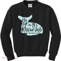 He Left The 99 To Rescue Me Green Chevron Christian Kids Sweatshirt thumb 0
