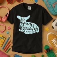 He Left The 99 To Rescue Me Green Chevron Christian Kids T-Shirt thumb 3