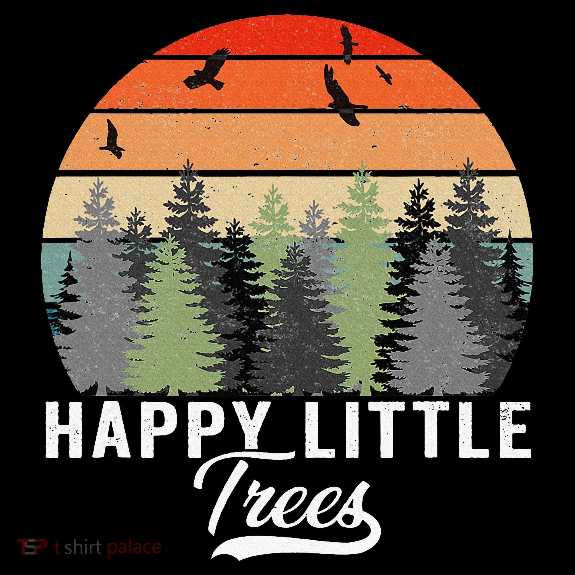 Happy Little Tree Bob Style Forests Women's Hoodie