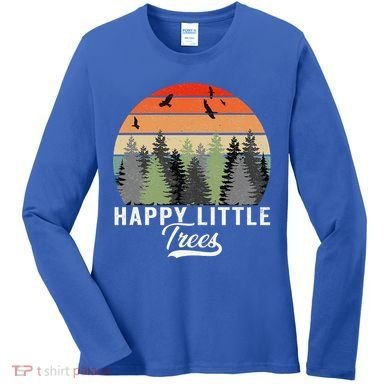 Happy Little Tree Bob Style Forests Women's Long Sleeve Shirt