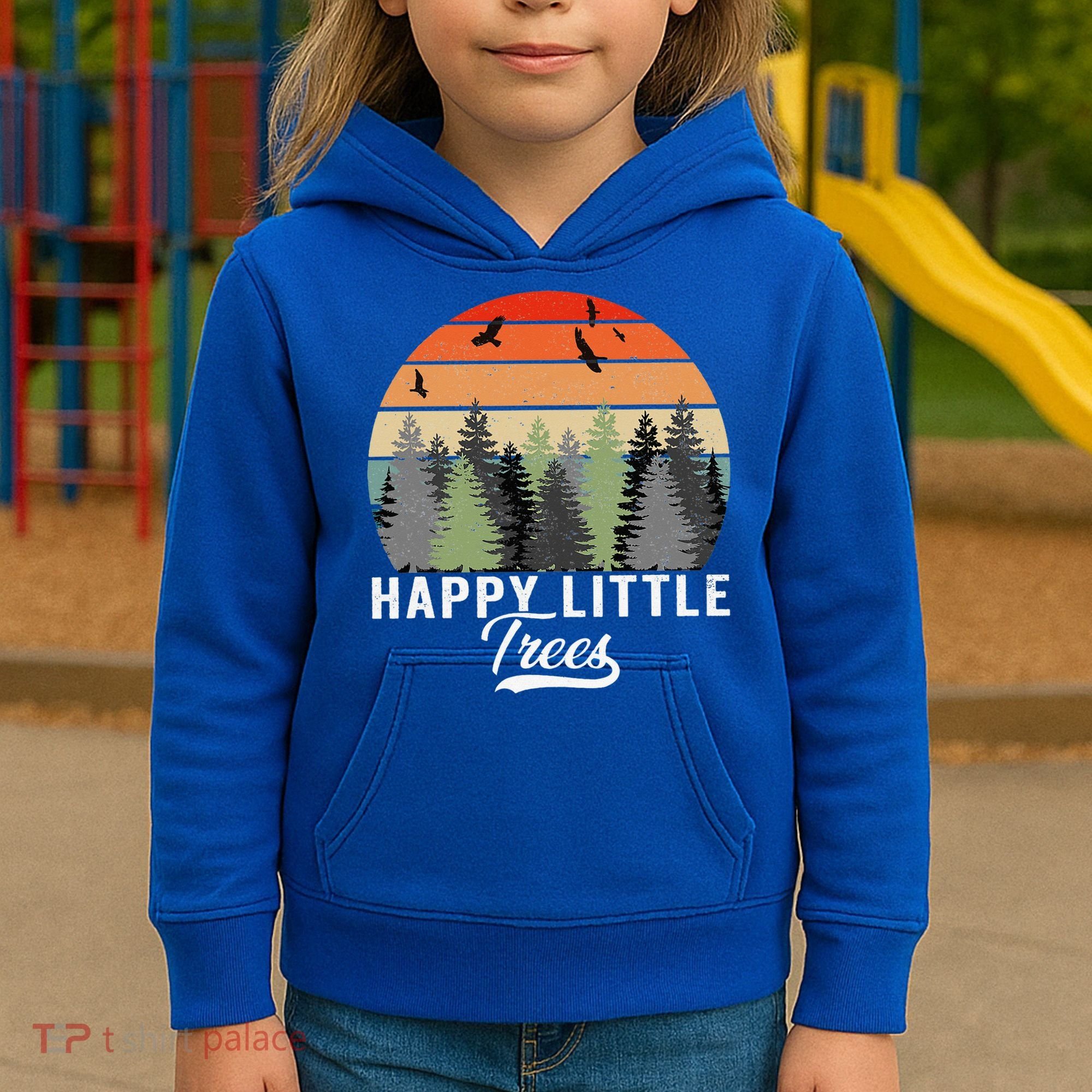 Happy Little Tree Bob Style Forests Kids Hoodie