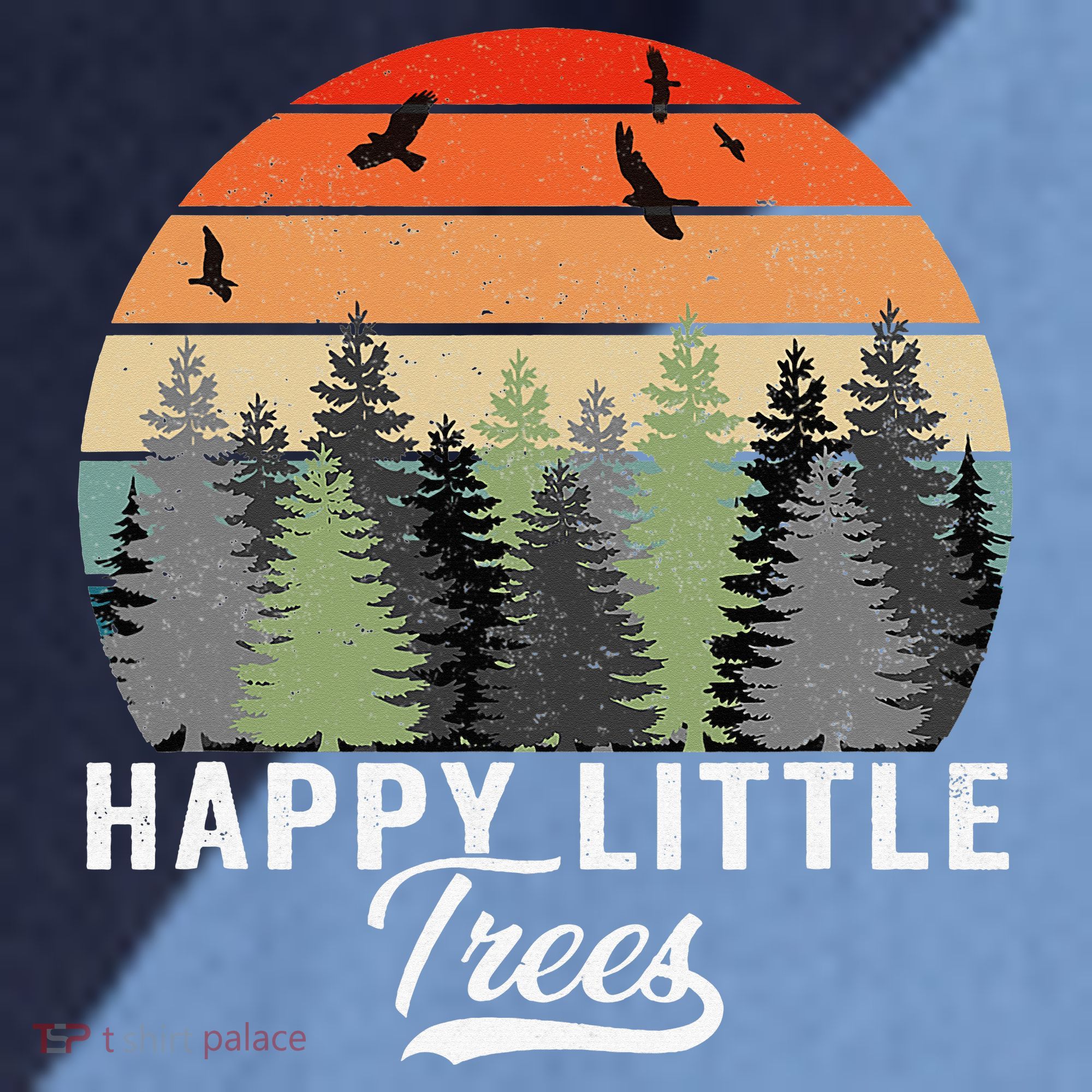 Happy Little Tree Bob Style Forests Raglan Baseball Sleeve Shirt