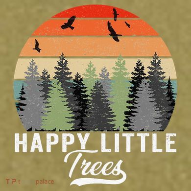 Happy Little Tree Bob Style Forests Garment-Dyed Women's Muscle Tee
