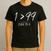 He Left The 99 To Rescue Me Christian Luke Sheep Gift T-Shirt thumb 3