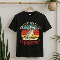 Hootin Leads To Hollerin Owl Cowboy T-Shirt thumb 2