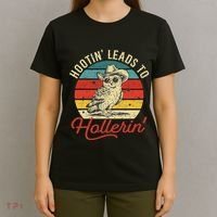 Hootin Leads To Hollerin Owl Cowboy T-Shirt thumb 4