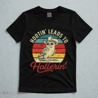Hootin Leads To Hollerin Owl Cowboy T-Shirt thumb 5
