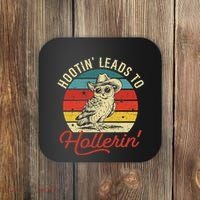 Hootin Leads To Hollerin Owl Cowboy Coaster thumb 0