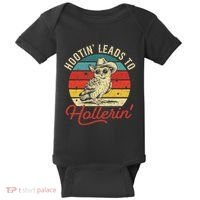 Hootin Leads To Hollerin Owl Cowboy Baby Bodysuit thumb 0