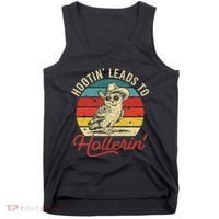 Hootin Leads To Hollerin Owl Cowboy Tank Top thumb 0