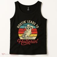 Hootin Leads To Hollerin Owl Cowboy Tank Top thumb 2