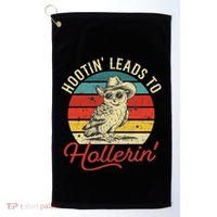 Hootin Leads To Hollerin Owl Cowboy Golf Towel thumb 0