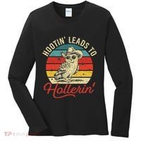 Hootin Leads To Hollerin Owl Cowboy Women's Long Sleeve Shirt thumb 0