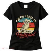 Hootin Leads To Hollerin Owl Cowboy Women's T-Shirt thumb 0
