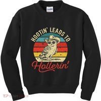 Hootin Leads To Hollerin Owl Cowboy Kids Sweatshirt thumb 0