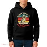 Hootin Leads To Hollerin Owl Cowboy Kids Hoodie thumb 4