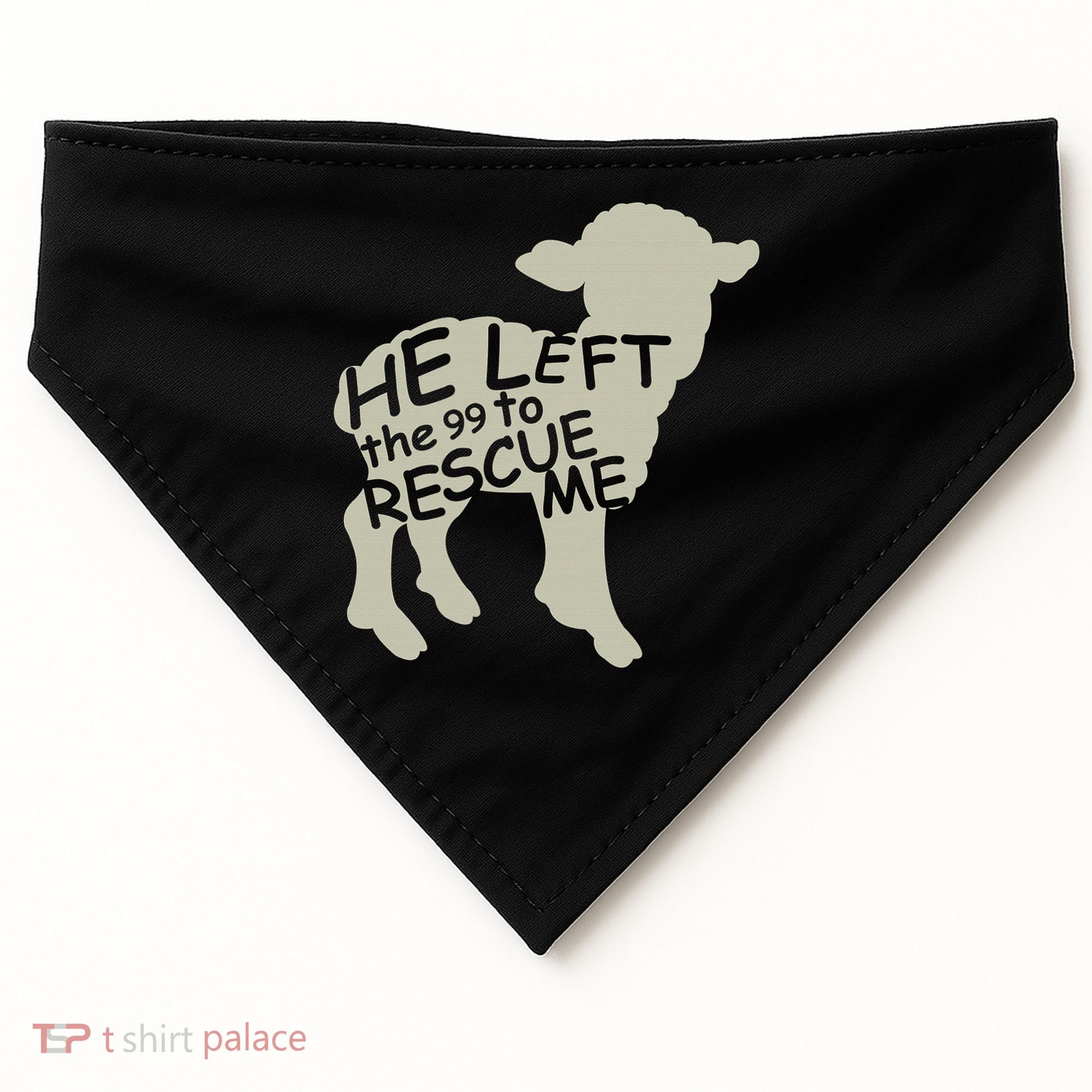He Left The 99 To Rescue Me Religious Christian  USA-Made Doggie Bandana