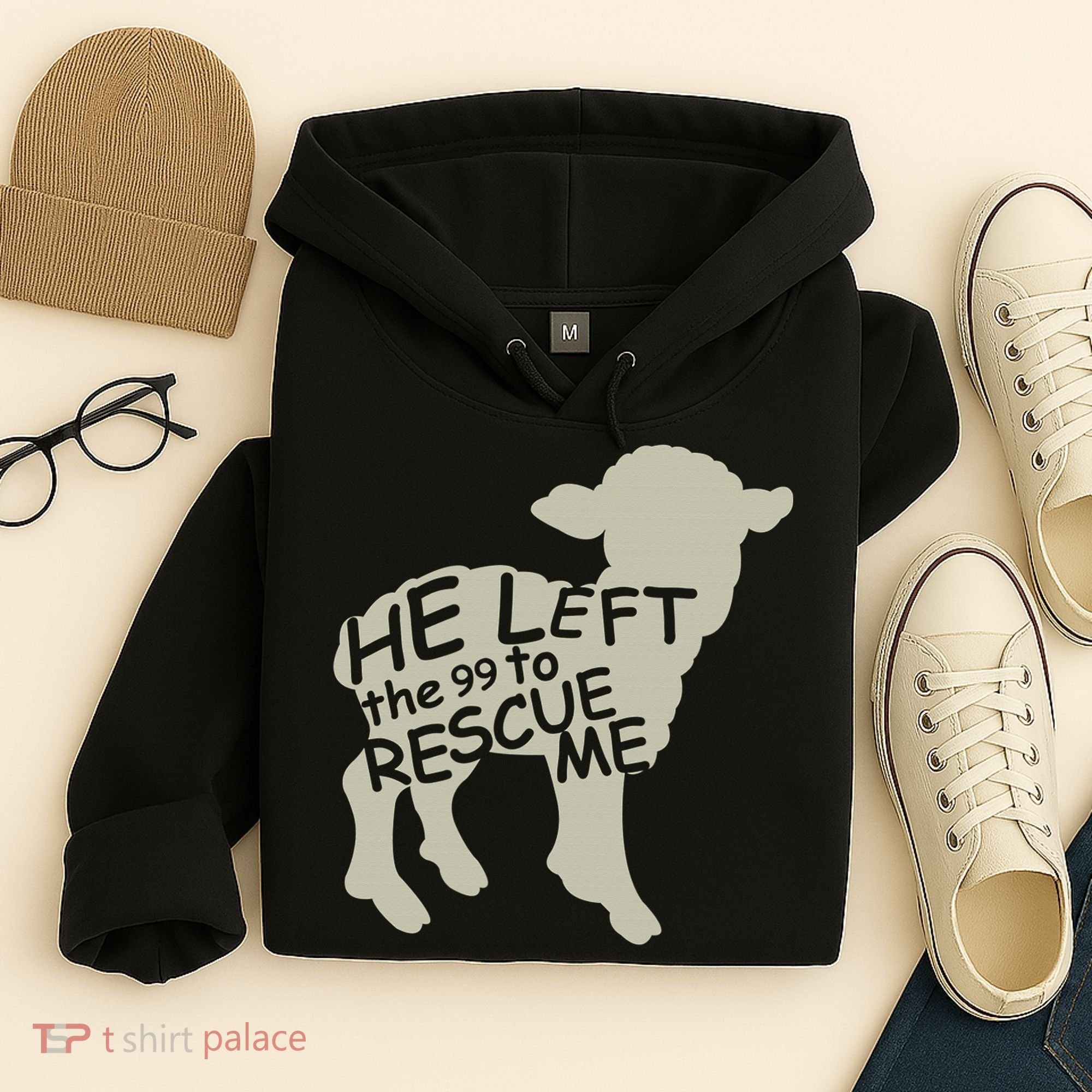 He Left The 99 To Rescue Me Religious Christian  Hoodie