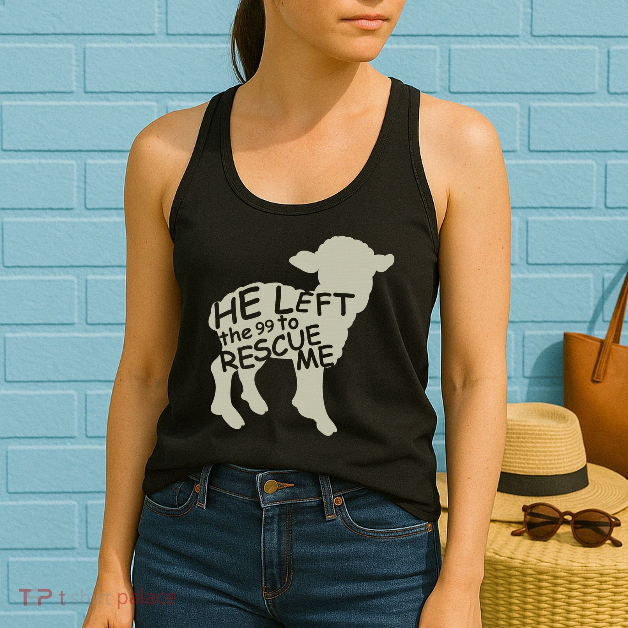 He Left The 99 To Rescue Me Religious Christian  Women's Tank Top