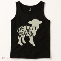 He Left The 99 To Rescue Me Religious Christian  Tank Top thumb 2