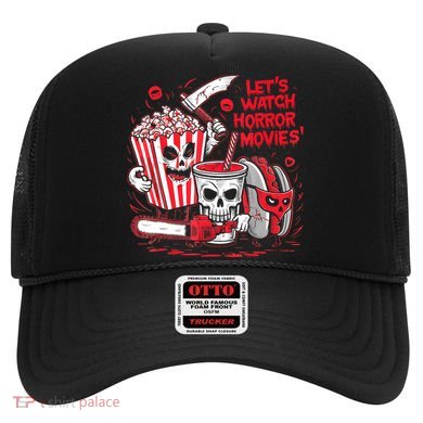 Halloween Lets Watch Horror Movies Hotdog Popcorn Drink Hat