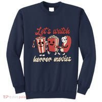 Halloween Lets Watch Horror Movies Funny Ghost Skeleton Gift Sweatshirt thumb 0