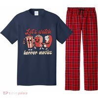 Halloween Lets Watch Horror Movies Funny Ghost Skeleton Gift Pajama Set thumb 0