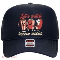 Halloween Lets Watch Horror Movies Funny Ghost Skeleton Gift Hat thumb 0