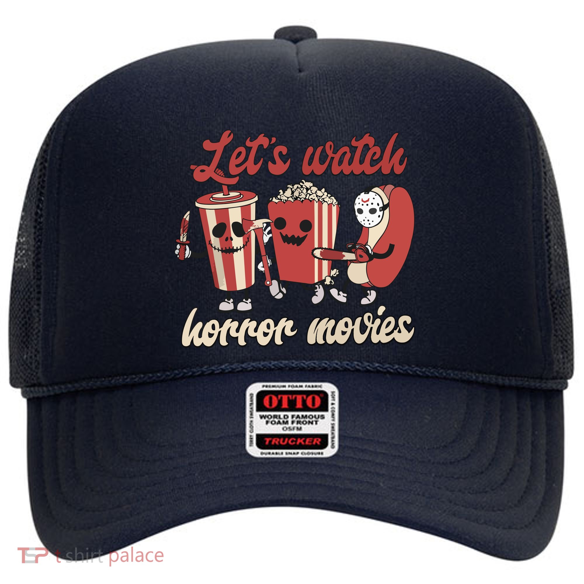 Halloween Lets Watch Horror Movies Funny Ghost Skeleton Gift Hat