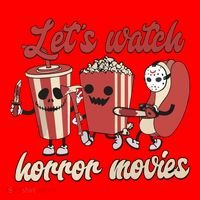Halloween Lets Watch Horror Movies Funny Ghost Skeleton Gift Santa Hat thumb 1
