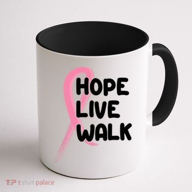 Hope Live Walk Breast Cancer Awareness Coffee Mug back