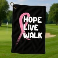 Hope Live Walk Breast Cancer Awareness Golf Towel thumb 1