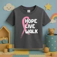 Hope Live Walk Breast Cancer Awareness Toddler T-Shirt thumb 3